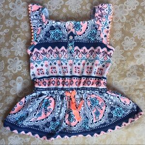 Carter’s Girls Aztec Print Drawstring-Waist Dress